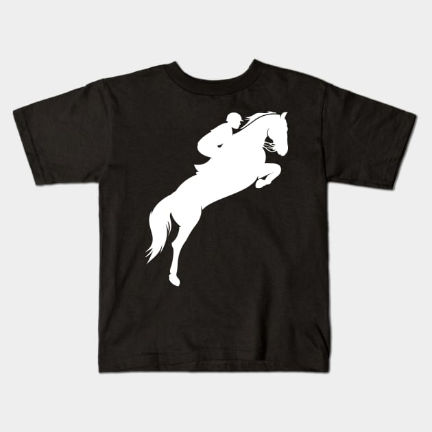 Horse Jump Kids T-Shirt by Horse Holic